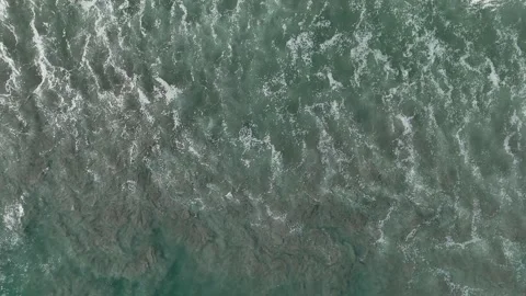 Aerial View of Ocean Waves and Coastal Water, Static Stock Footage 341618147