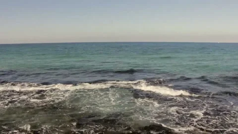 Aerial view Of Ocean Waves At The Beach Shore Stock Footage 219460056