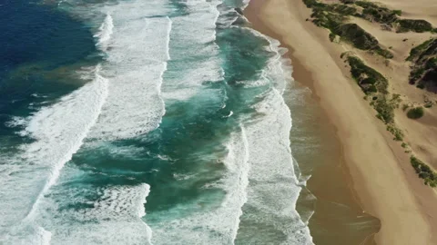 Aerial view of ocean waves. Beautiful nature Stock Footage 170546953