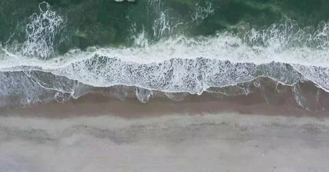 Aerial view of Ocean Waves Creating Mesmerizing Water Patterns Stock Photos