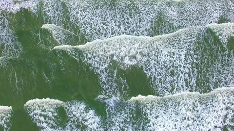 Aerial View of Ocean with Waves Stock Footage 71416434