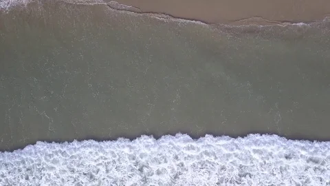 Aerial view of ocean waves. Malibu beach top view Stock Footage