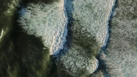 Aerial view of ocean waves Stock Photos