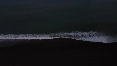 Aerial view of ocean waves at sunset, space copy Stock Footage 162652388