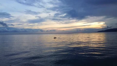 Aerial view of Ocean Waves at Sunset Stock Footage 276904080