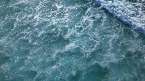 Aerial View Of Ocean Waves At Surfing Stock Footage 227304768