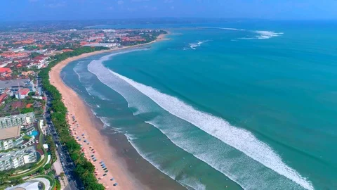 Aerial View Oceanfront Beach Stock Footage 108512997