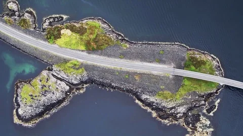 Aerial View of Oceanside Road Video stock 80122130