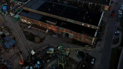 Aerial View od a Shipyard Stock Footage 127646284