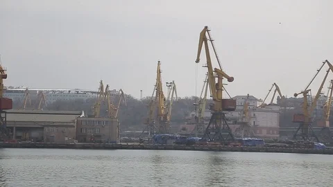 Aerial view of Odesa seaport Stock Footage 105647462