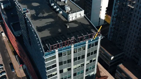 Aerial view of Office Building complex Jauna Teika Riga Stock-Footage 127579195