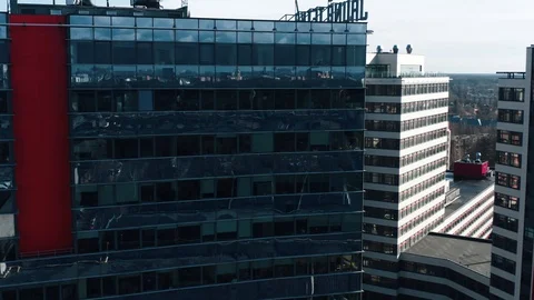 Aerial view of Office Building complex Jauna Teika Riga Stock-Footage 127579459