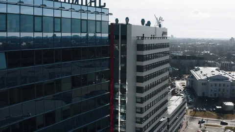 Aerial view of Office Building complex Jauna Teika Riga Stock-Footage 127579708