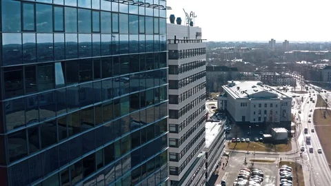 Aerial view of Office Building complex Jauna Teika Riga Stock-Footage 127579813