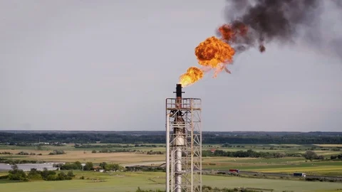 Aerial View of Oil Field Production Stock Footage