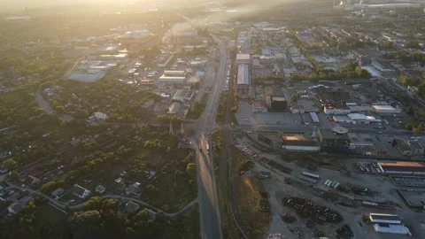 Aerial view of the oil processing plant construction Stock Footage 218218034