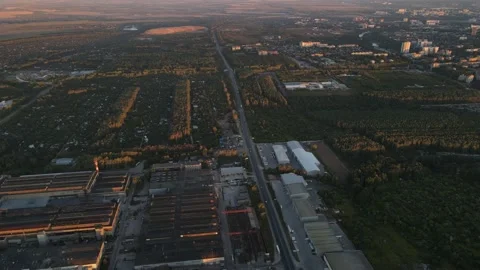 Aerial view of the oil processing plant construction Stock Footage 218218102