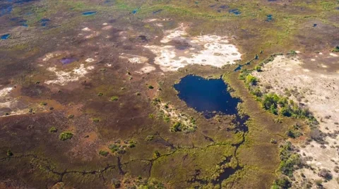 Aerial view of the Okavango Delta in Botswana, Africa Video stock 52851180
