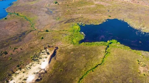 Aerial view of the Okavango Delta in Botswana, Africa 스톡 동영상 52851314