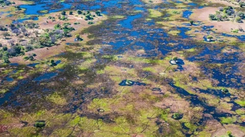 Aerial view of the Okavango Delta in Botswana, Africa Video stock 52851853
