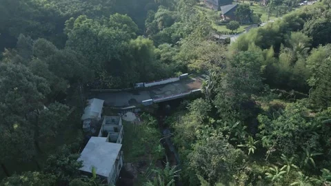 Aerial view of old bridge 4 Stock Footage 291907785