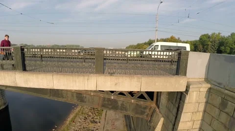 Aerial view: old bridge 動画素材 61921764