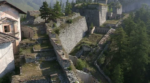 Aerial view of old castle Stock Footage 33195919