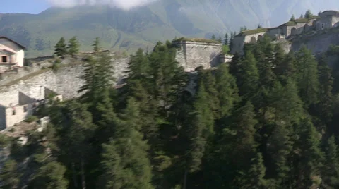 Aerial view of old castle Stock Footage 33195934