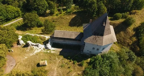 Aerial view of an old castle Stock Footage 121819662