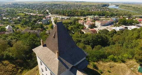 Aerial view of an old castle Stock Footage 121820392