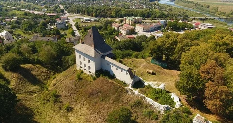 Aerial view of an old castle Stock Footage 121820537