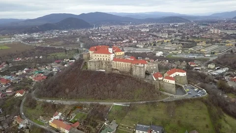 Aerial view of old castle Stock-Footage 129374327