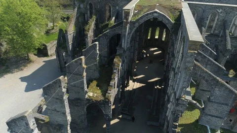 Aerial view old cathedral Stock Footage 96375160