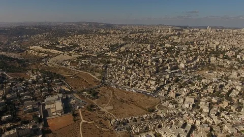 Aerial View Of The Old City Of Jerusalem, Israel Stock Footage 90425792
