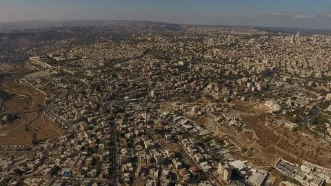 Aerial View Of The Old City Of Jerusalem, Israel Stock Footage 90430208