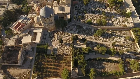 Aerial View Of The Old City Of Jerusalem, Israel Stock Footage 90466985