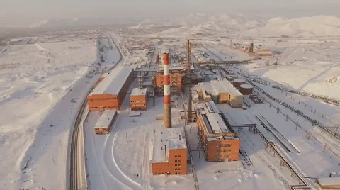 Aerial view of the old factory. Stock Footage 59173721