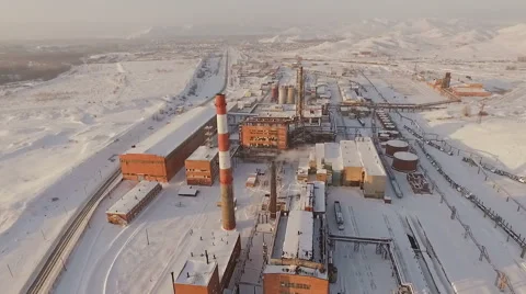 Aerial view of the old factory. Stock Footage 59173783