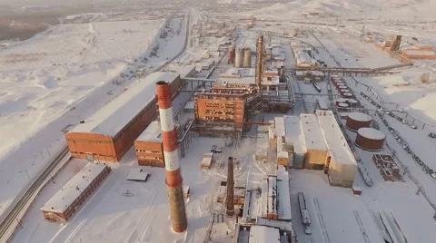 Aerial view of the old factory. Stock Footage 59173843
