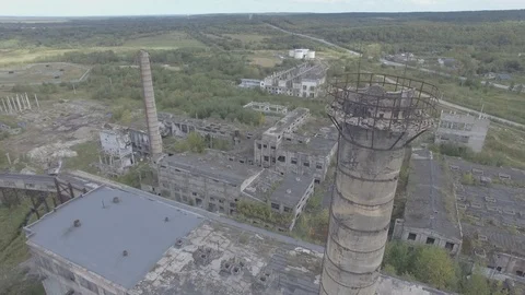 Aerial View of an old factory Stock Footage 101168261
