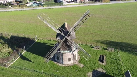Aerial view of an old flax mill. Stock Footage 167692876