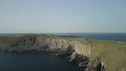 Aerial view of Old Head of Kinsale in West Cork, Ireland Stock Footage 166734220