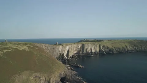 Aerial view of Old Head of Kinsale in West Cork, Ireland Stock Footage 166734238