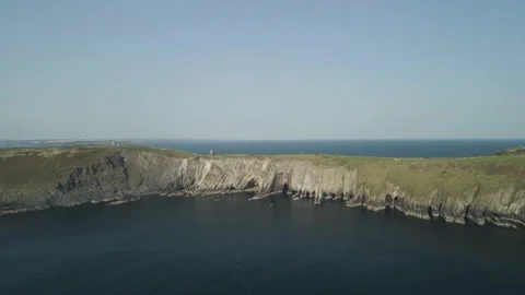 Aerial view of Old Head of Kinsale in West Cork, Ireland Stock Footage 166734275
