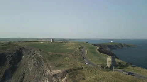 Aerial view of Old Head of Kinsale in West Cork, Ireland Stock Footage 166734298