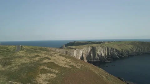 Aerial view of Old Head of Kinsale in West Cork, Ireland Stock Footage 166734306