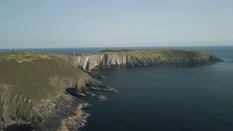 Aerial view of Old Head of Kinsale in West Cork, Ireland Stock Footage 166734326