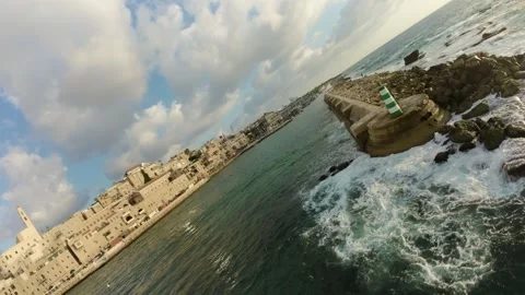 Aerial view of Old Jaffa and lighthouse, Israel. Stock Footage 321134342