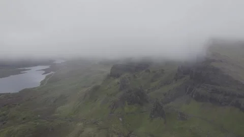 Aerial view of The Old Man of Storr Stock Footage 249961197