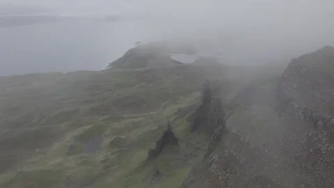 Aerial view of The Old Man of Storr Stock Footage 249961214